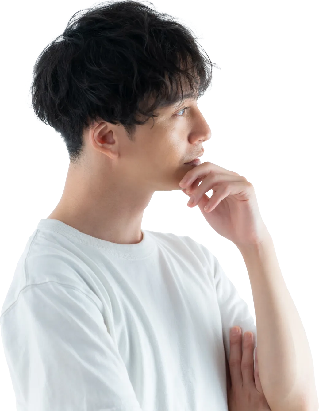 男性が悩んでいる様子